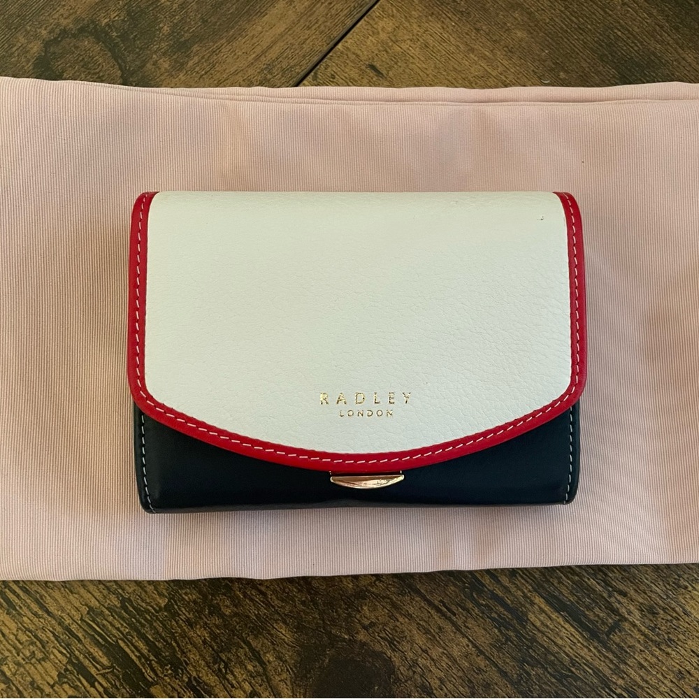 Radley London White/Red/Black Leather Wallet with Gold Hardware